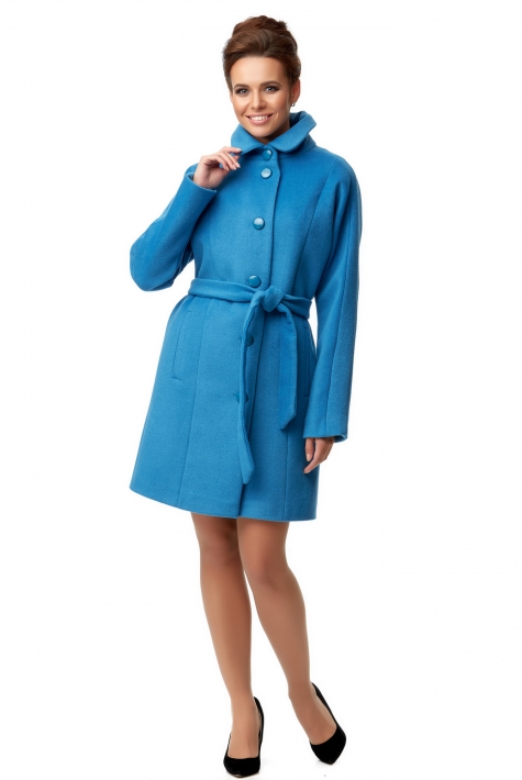 Женское пальто из текстиля с воротником 8000909