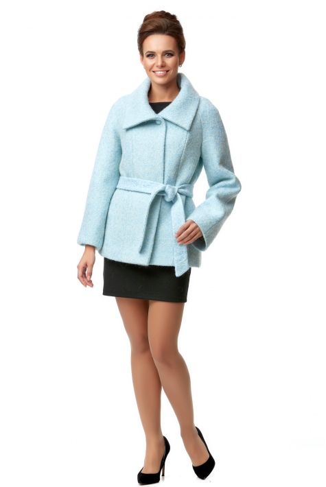 Женское пальто из текстиля с воротником 8000927