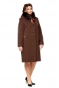 Женское пальто из текстиля с воротником, отделка песец 8000993-2