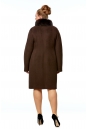 Женское пальто из текстиля с воротником, отделка песец 8001772-4