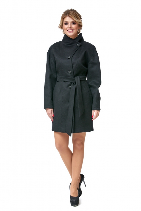Женское пальто из текстиля с воротником 8002606