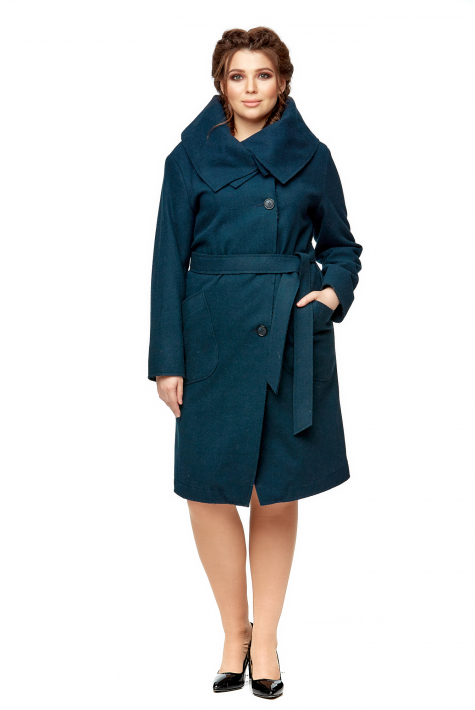 Женское пальто из текстиля с воротником 8002625