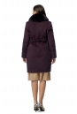 Женское пальто из текстиля с воротником, отделка песец 8003039-2