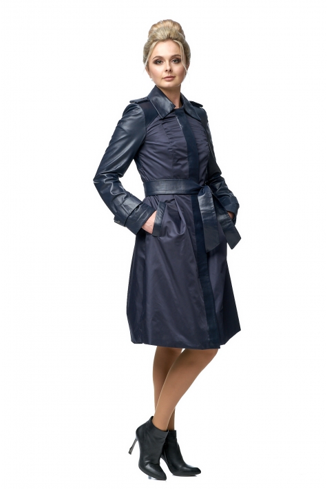 Женское кожаное пальто из натуральной кожи с воротником 8006025