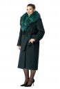 Женское пальто из текстиля с воротником, отделка енот 8009509-3