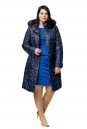 Женское пальто из текстиля с капюшоном, отделка песец 8009984