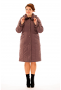 Женское пальто из текстиля с капюшоном, отделка норка 8009989