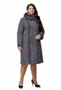 Женское пальто из текстиля с капюшоном, отделка песец 8010024-2