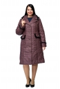 Женское пальто из текстиля с капюшоном, отделка норка 8010061