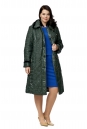 Женское пальто из текстиля с капюшоном, отделка норка 8010071-2