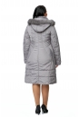 Женское пальто из текстиля с капюшоном, отделка песец 8010634-3