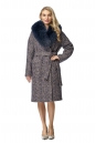 Женское пальто из текстиля с воротником, отделка песец 8010750-2