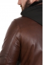 Мужская кожаная куртка из натуральной кожи на меху с капюшоном 8022688-2