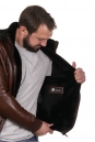 Мужская кожаная куртка из натуральной кожи на меху с капюшоном 8022688-10