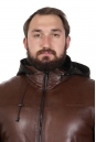 Мужская кожаная куртка из натуральной кожи на меху с капюшоном 8022688-12