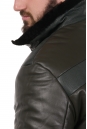 Мужская кожаная куртка из натуральной кожи на меху с воротником 8022847-3