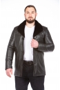 Мужская кожаная куртка из натуральной кожи на меху с воротником, отделка норка 8023633-4