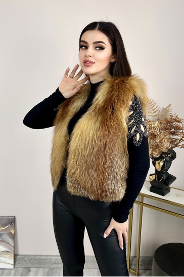 Меховой жилет женский из лисы