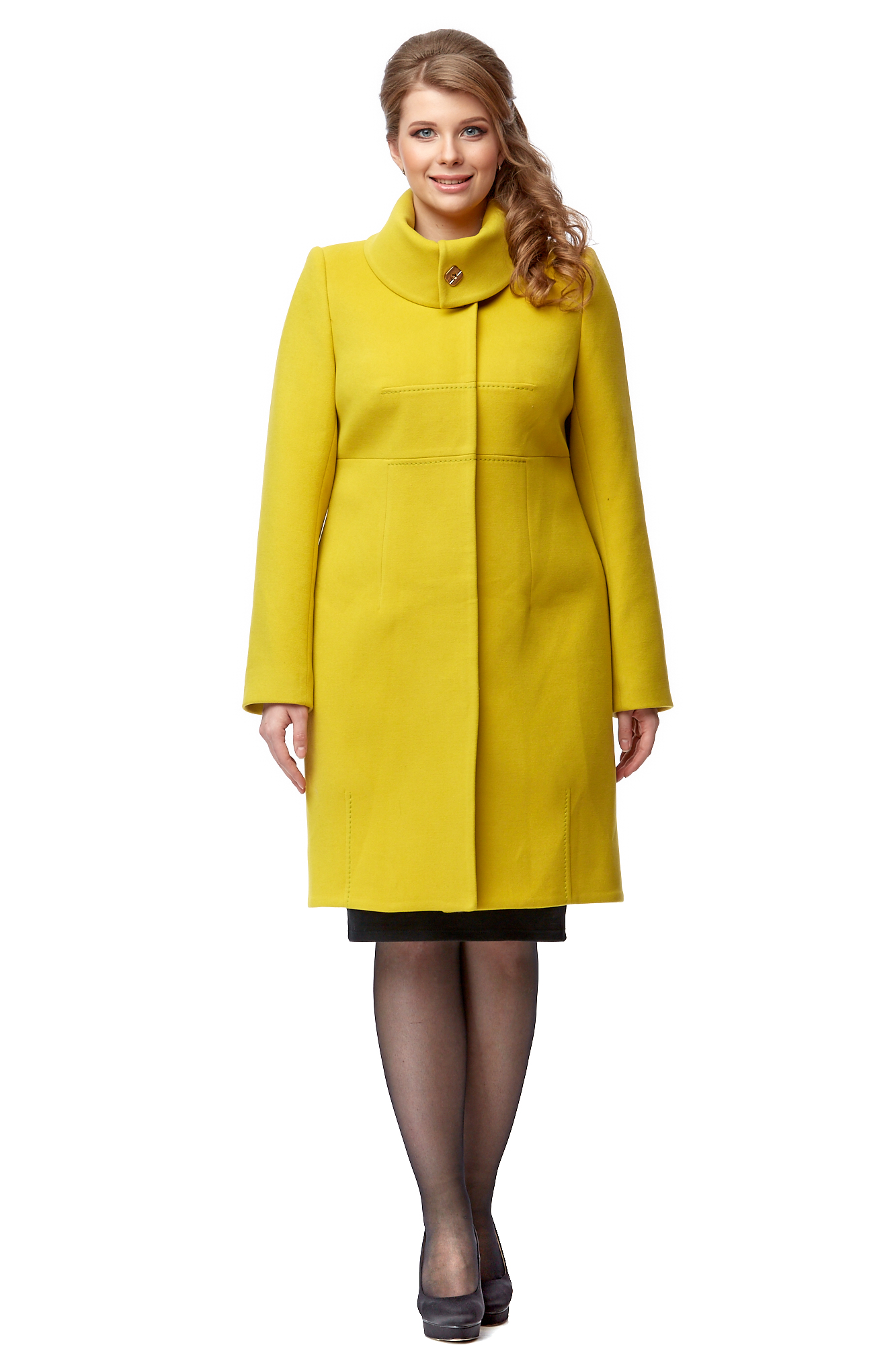 Женское пальто из текстиля с воротником 8000886-2