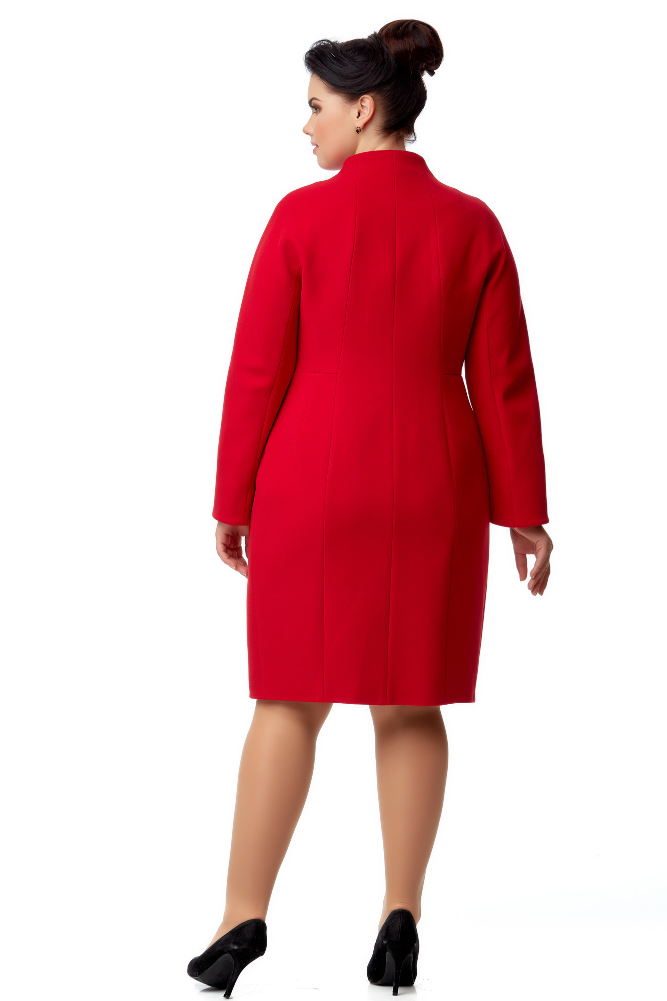 Женское пальто из текстиля с воротником 8000934-3