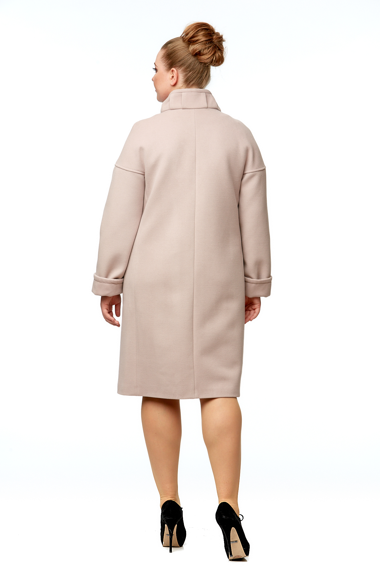 Женское пальто из текстиля с воротником 8000962-3