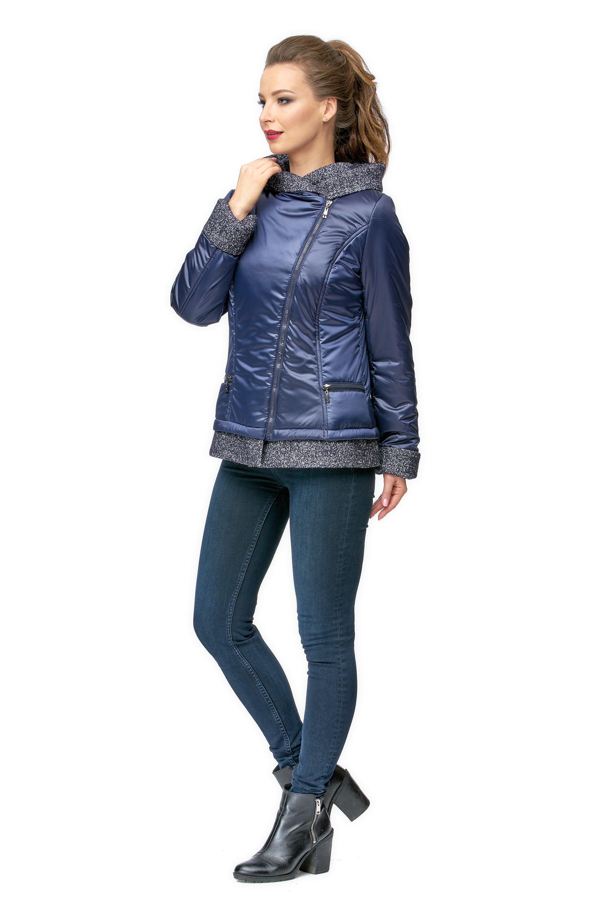 Куртка женская из текстиля с капюшоном 8000978-2