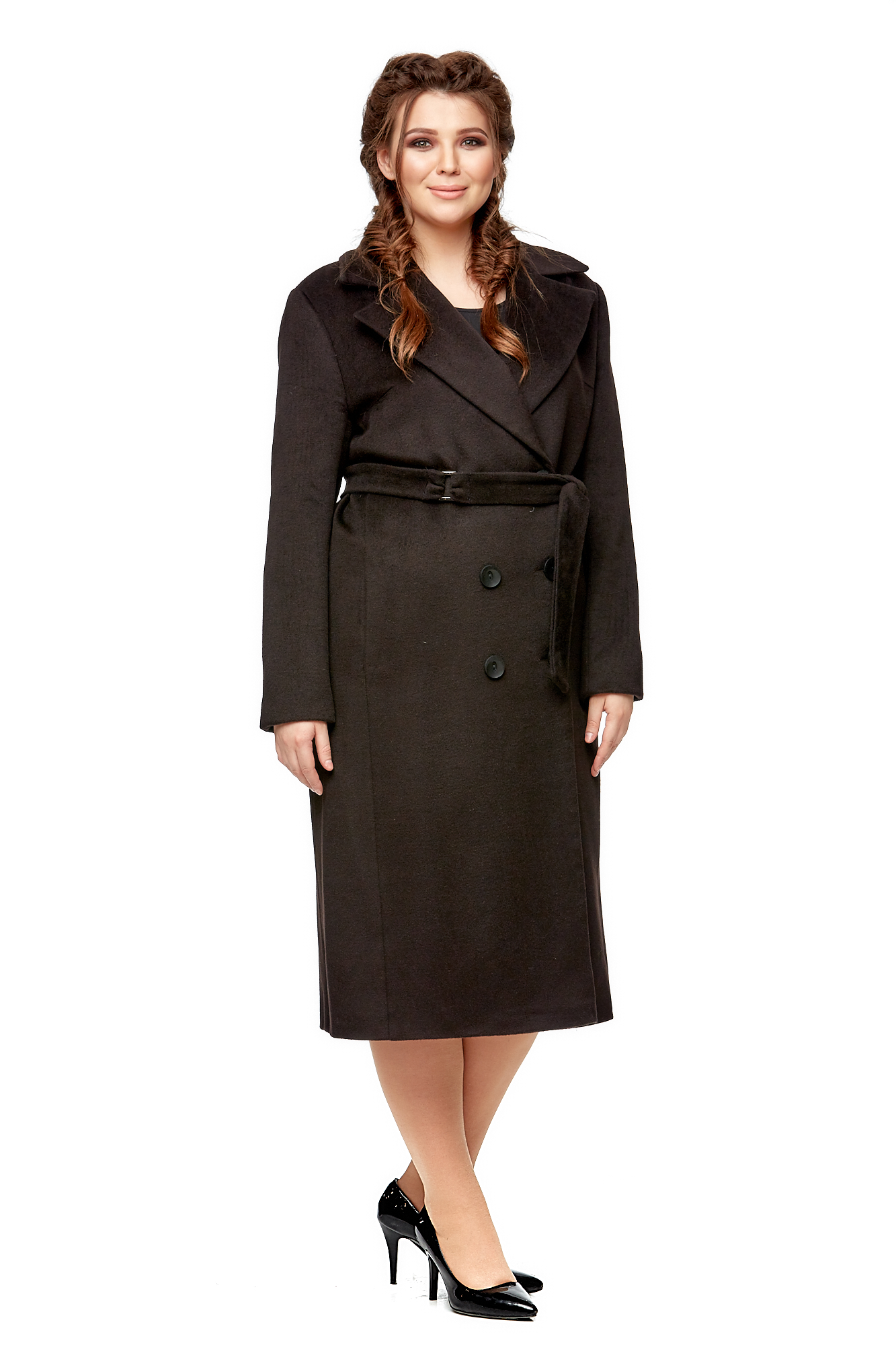 Женское пальто из текстиля с воротником 8000989-3
