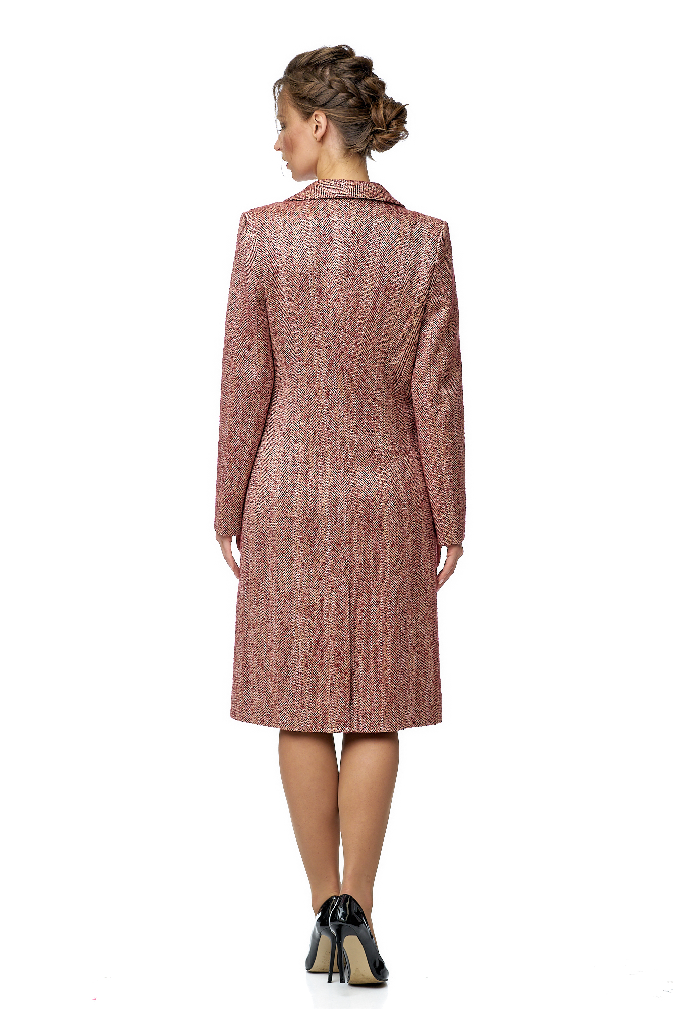 Женское пальто из текстиля с воротником 8001044-3