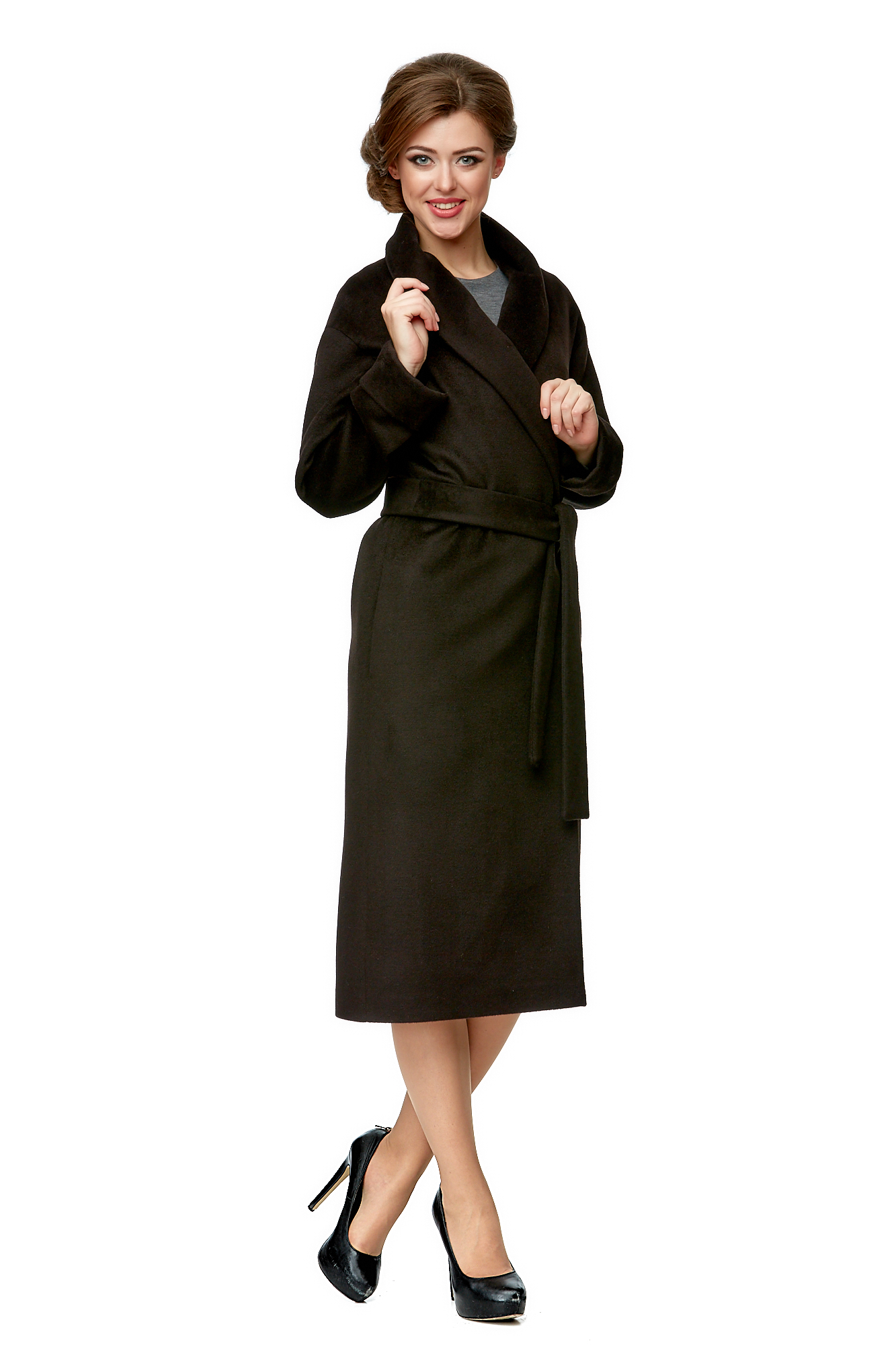 Женское пальто из текстиля с воротником 8001960-2
