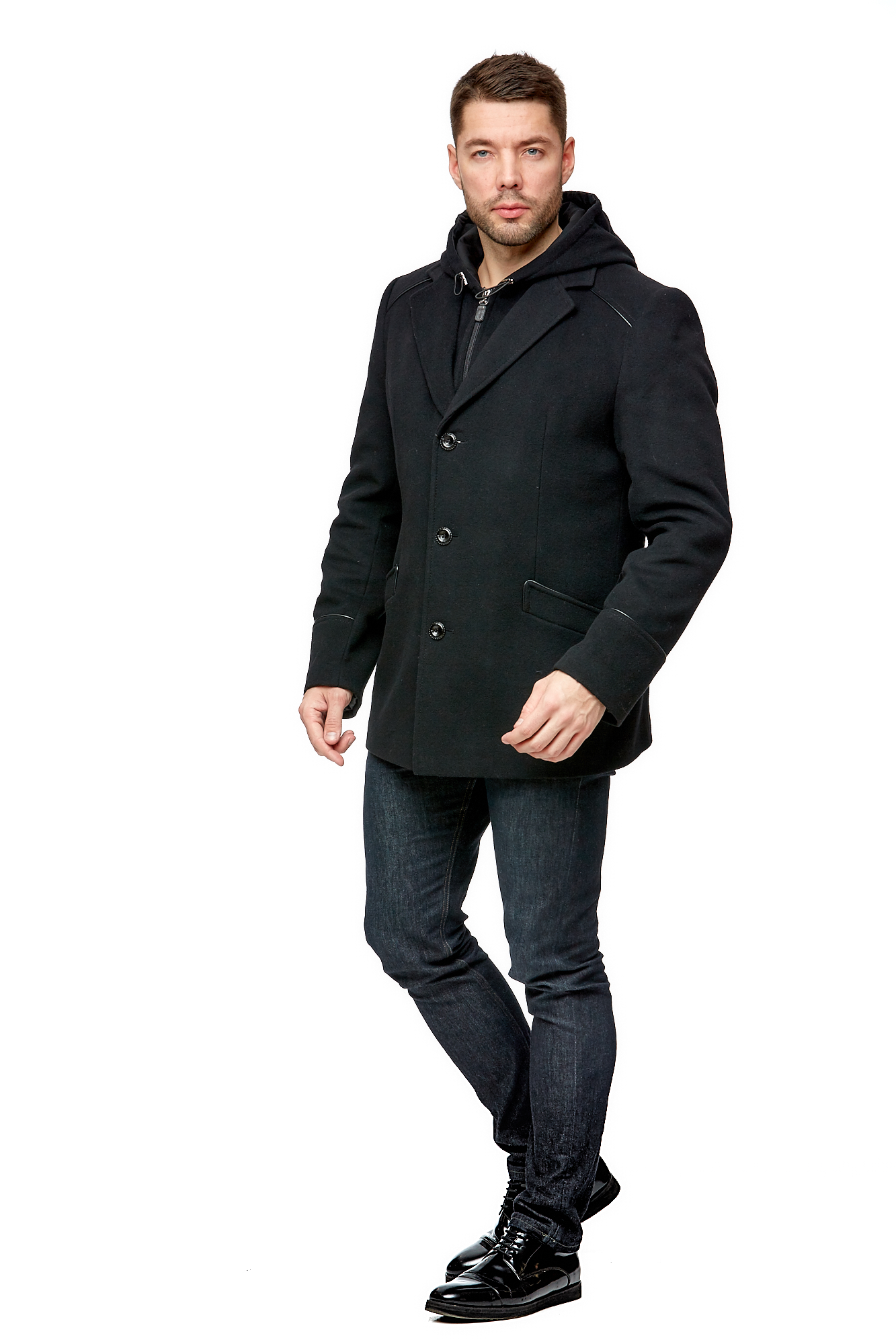 Мужское пальто из текстиля с воротником 8002075-2