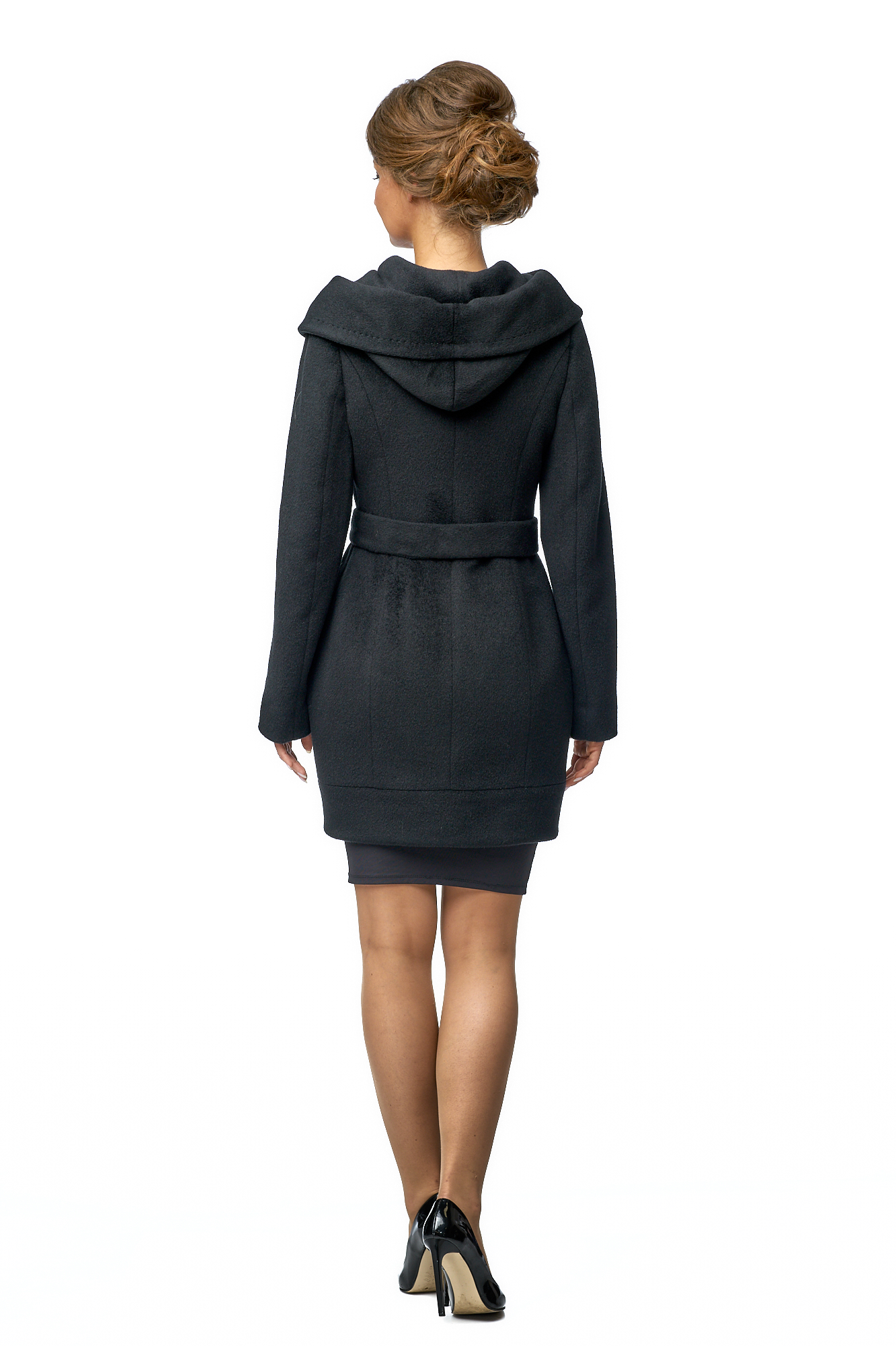 Женское пальто из текстиля с капюшоном 8002204-2