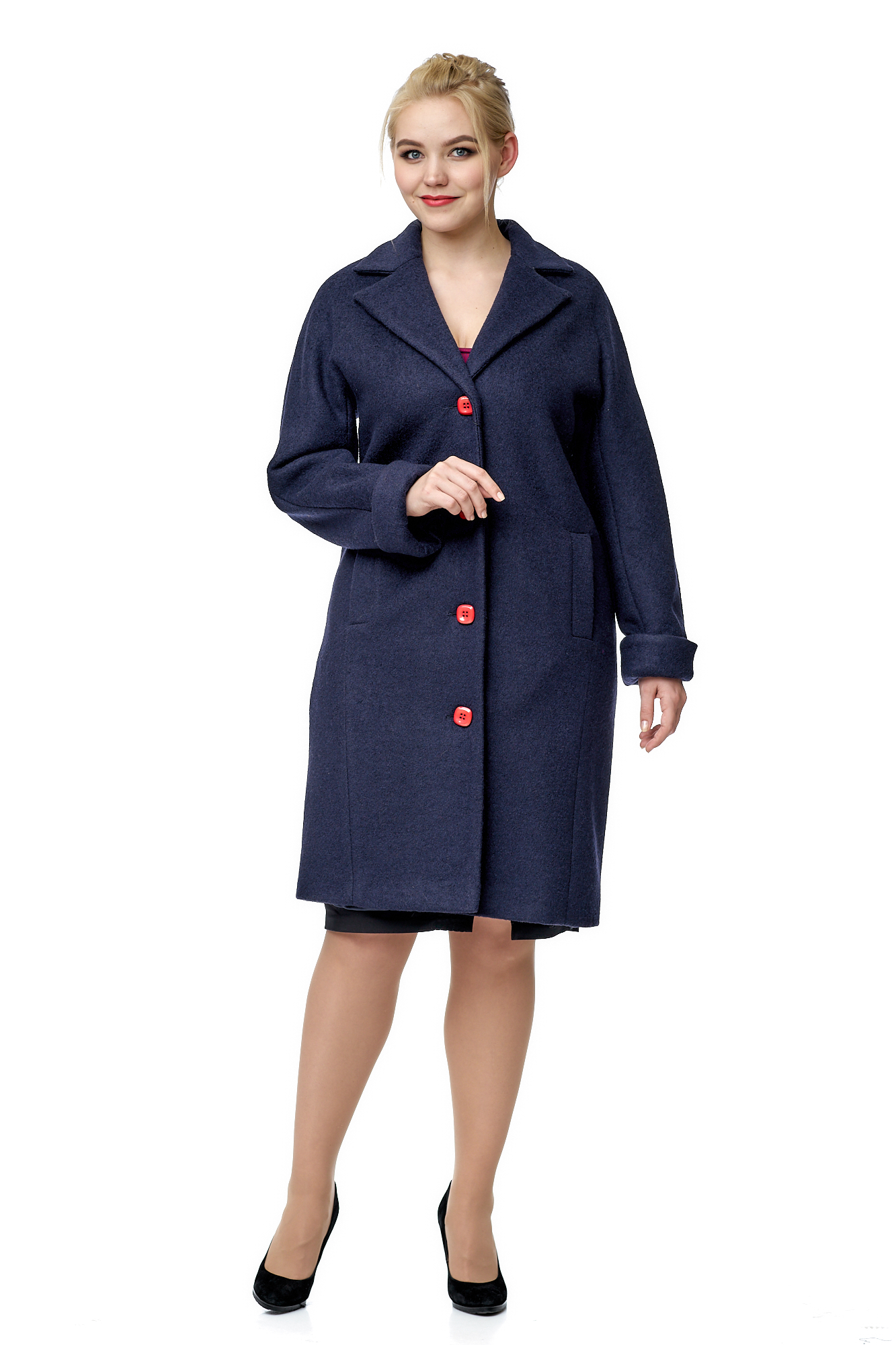 Женское пальто из текстиля с воротником 8002291-2