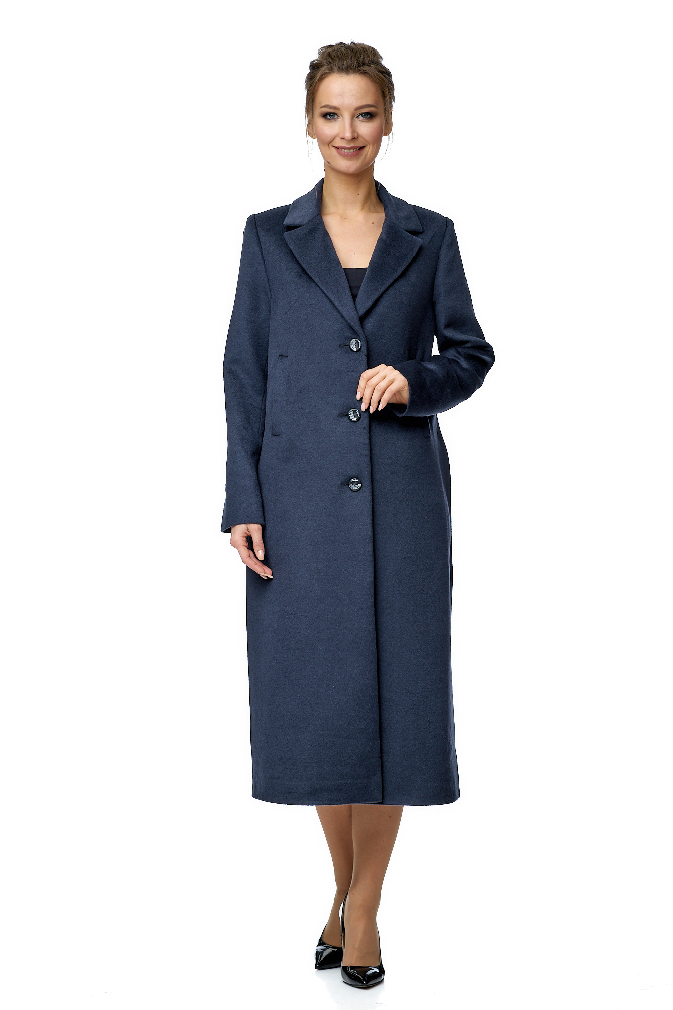 Женское пальто из текстиля с воротником 8002295-2