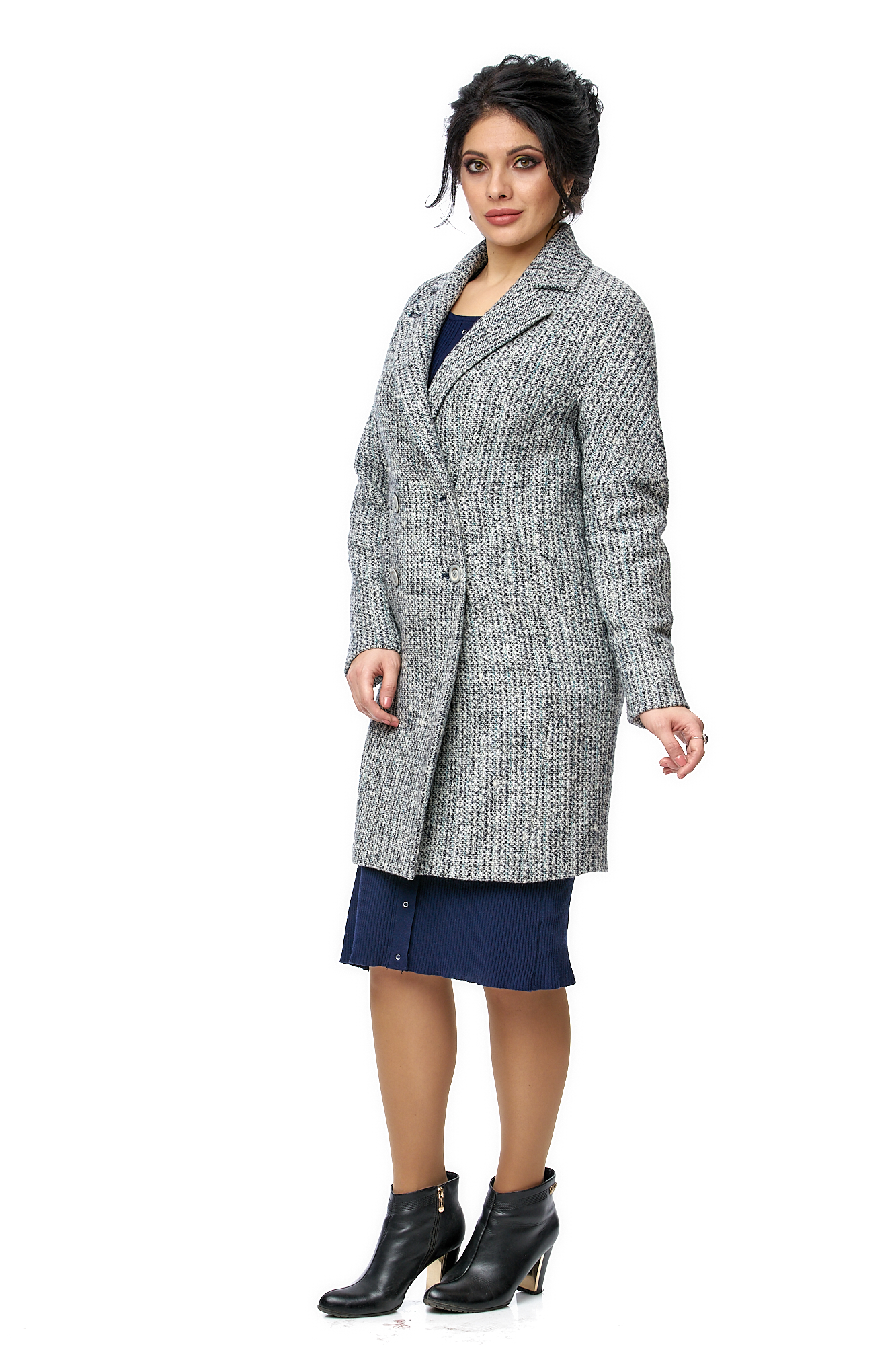 Женское пальто из текстиля с воротником 8002344-2