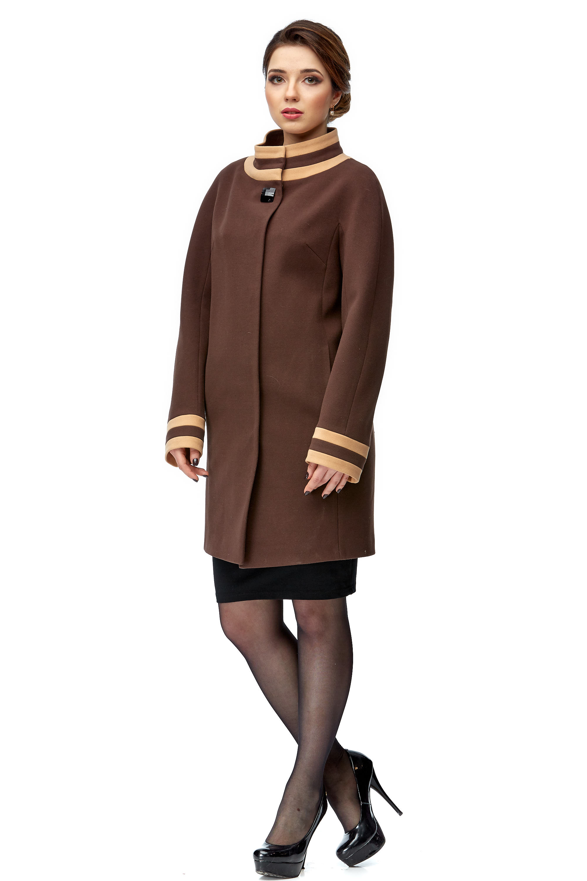 Женское пальто из текстиля с воротником 8002507-2
