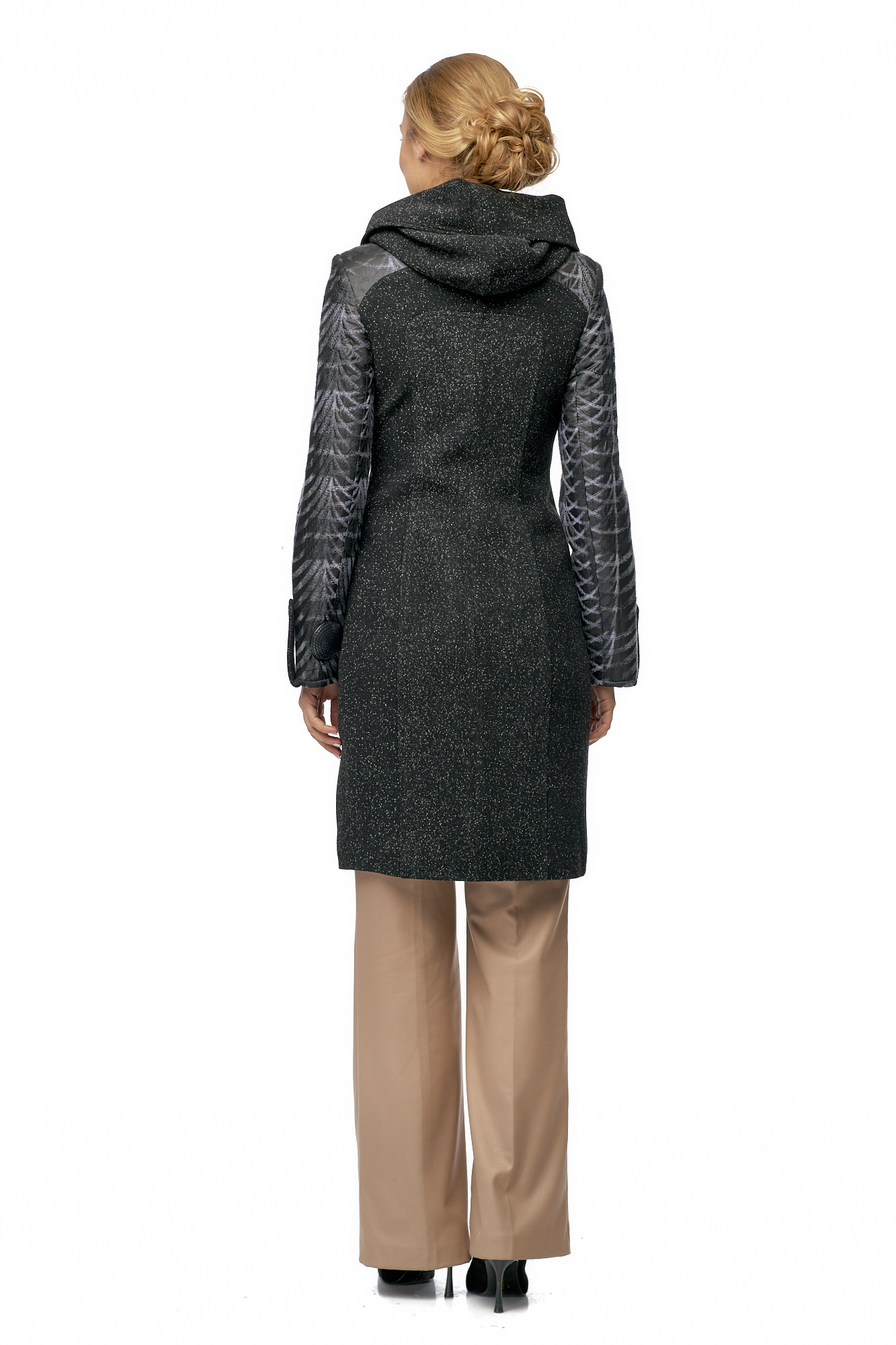 Женское пальто из текстиля с капюшоном 8002742-2