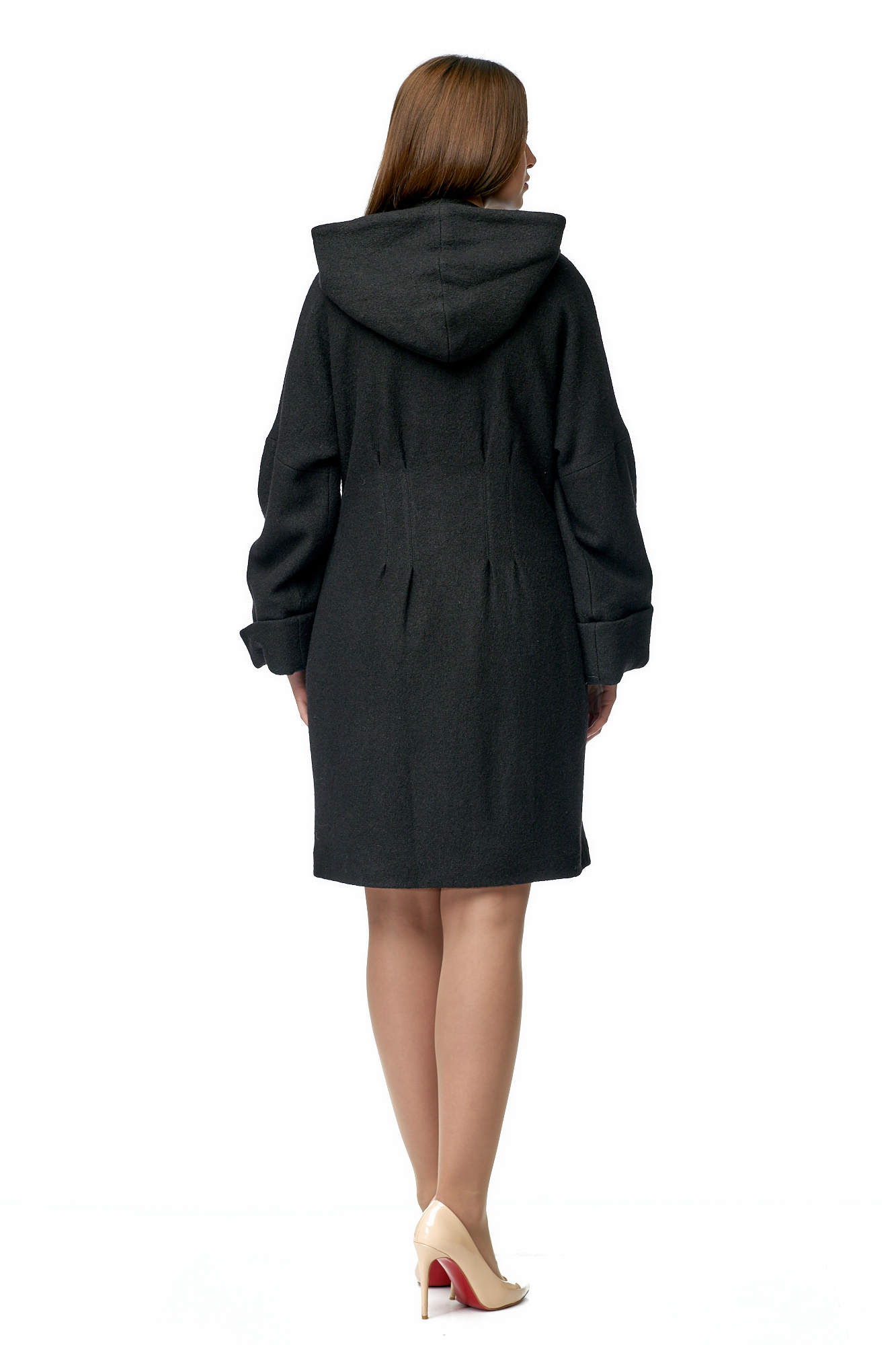 Женское пальто из текстиля с капюшоном 8002770-3