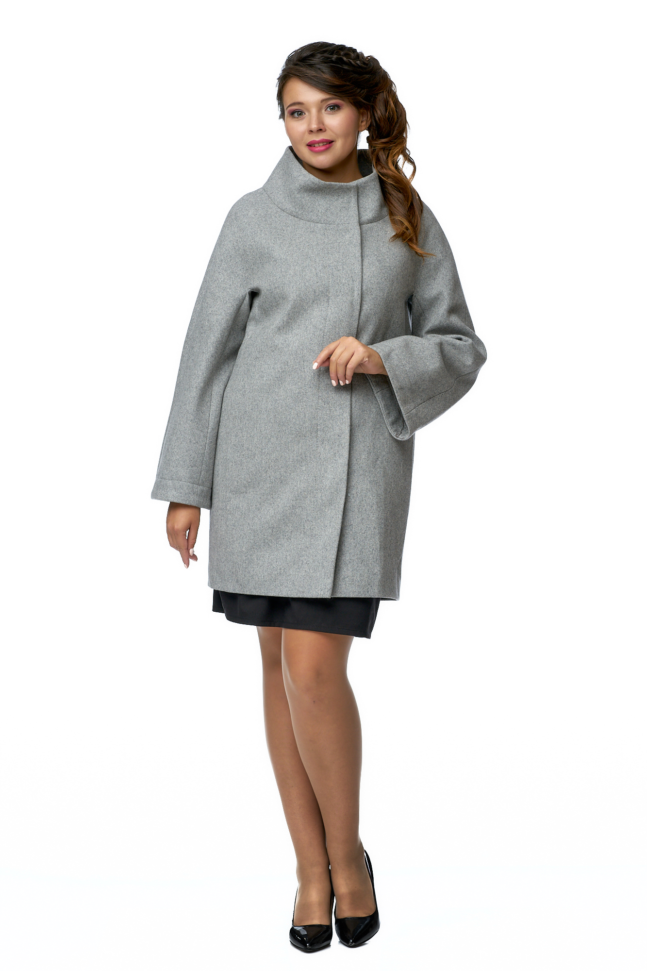 Женское пальто из текстиля с воротником 8009904-2