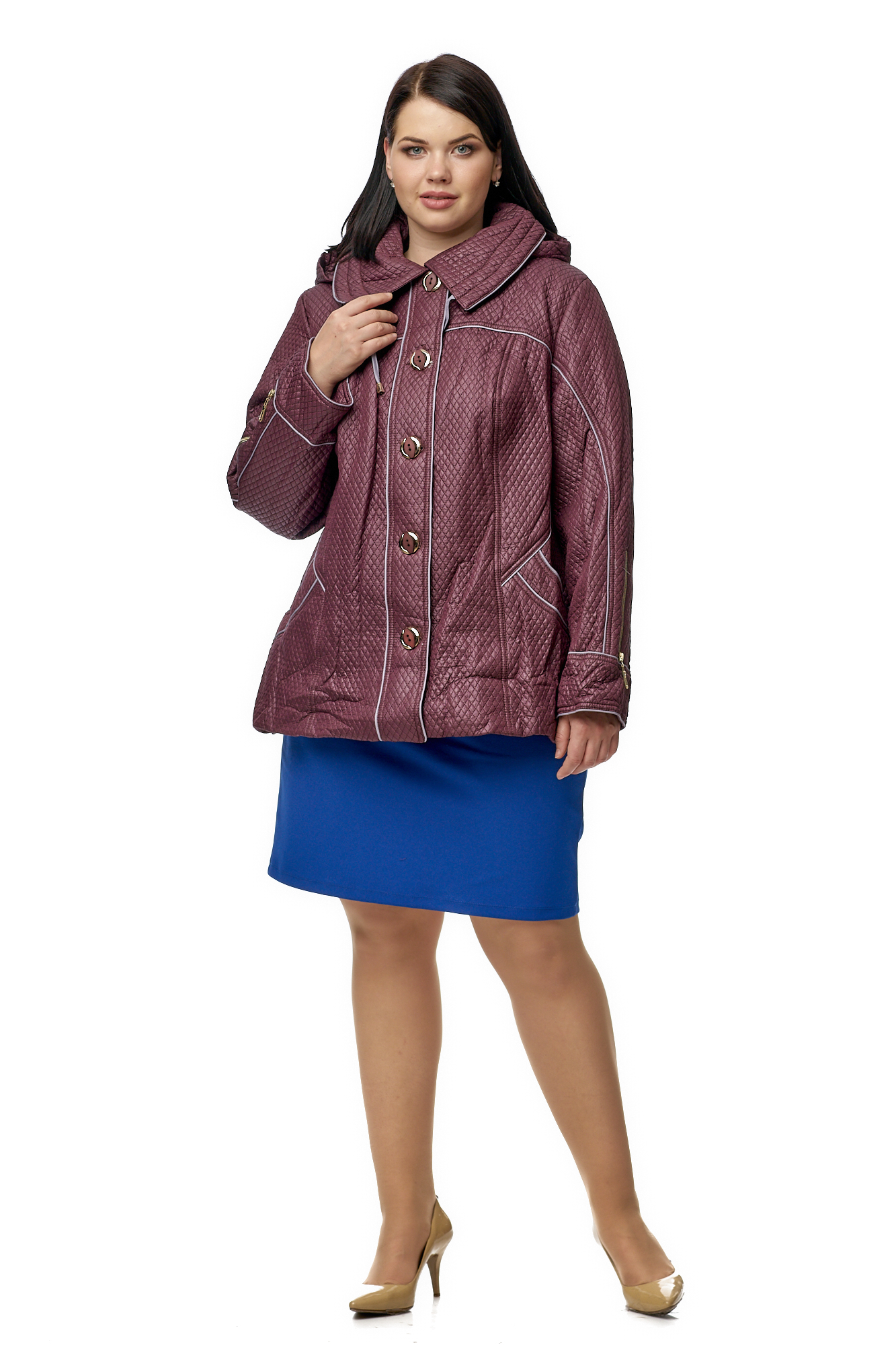Куртка женская из текстиля с капюшоном 8010497-2