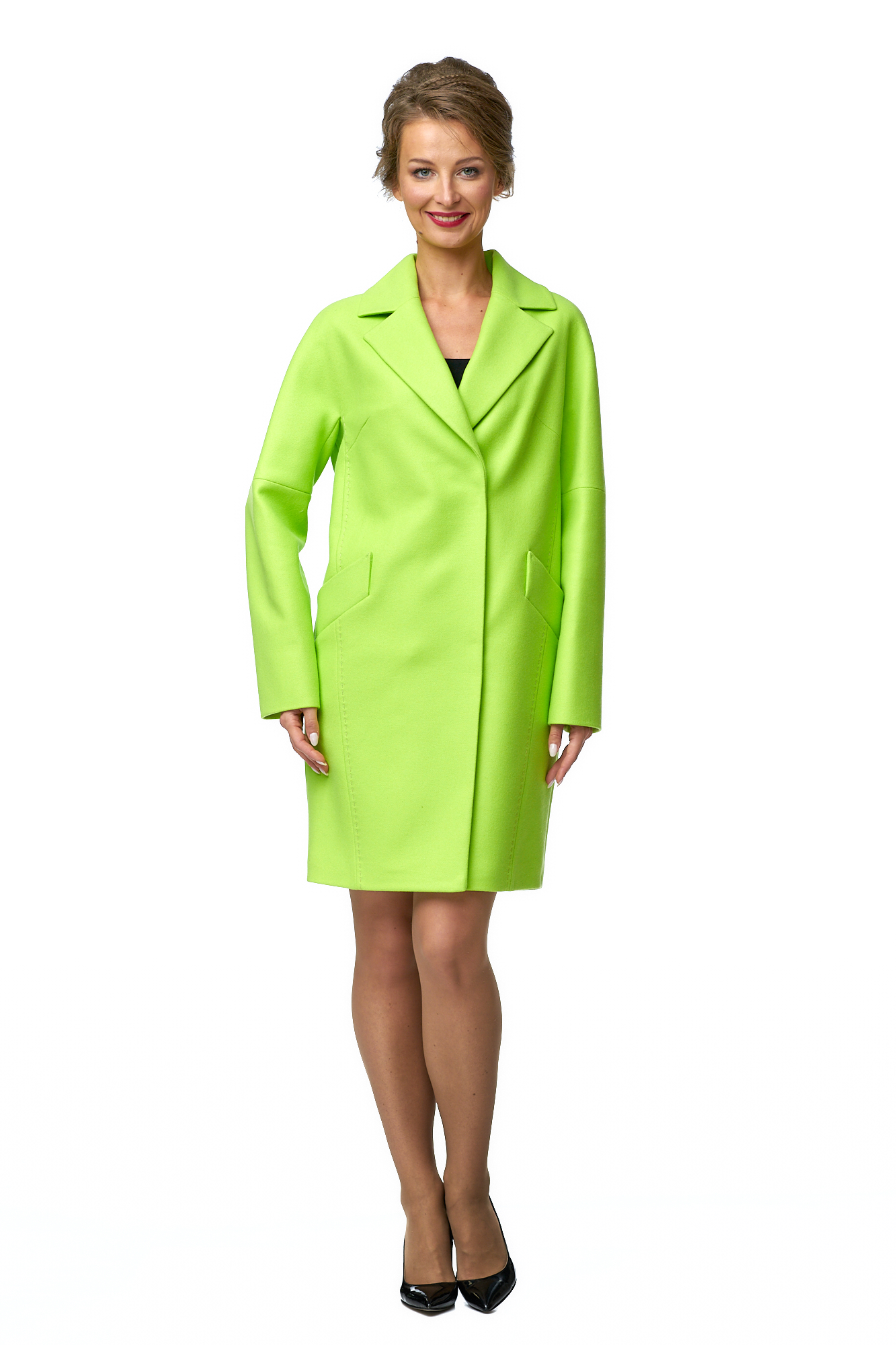 Женское пальто из текстиля с воротником 8011119-2